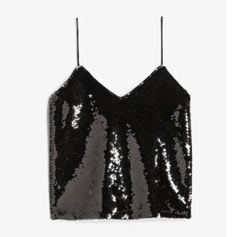 Cropped sequin cami